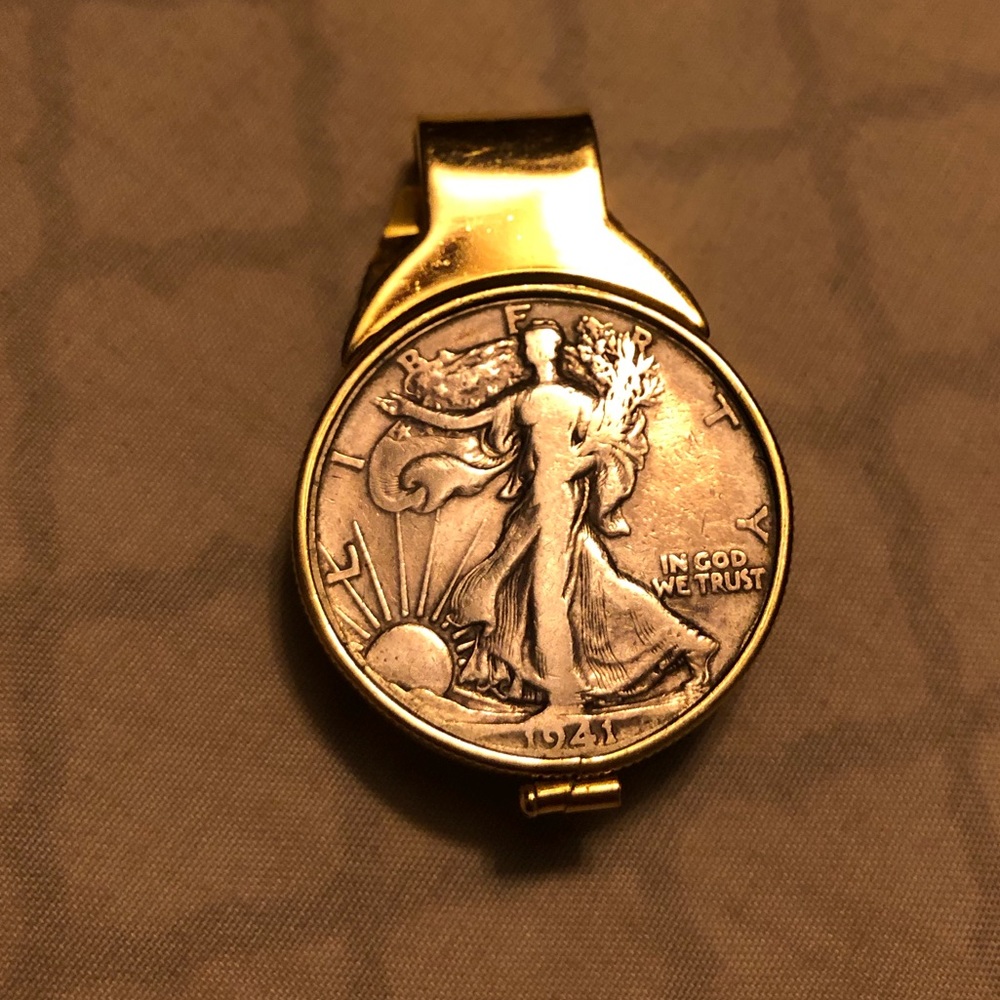 Vintage money clip with 1941 coin